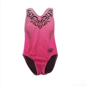 GK Simone Biles Pink Black Tribal Print Gymnastics Leotard Girls Child Large